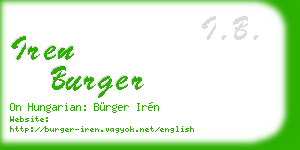 iren burger business card